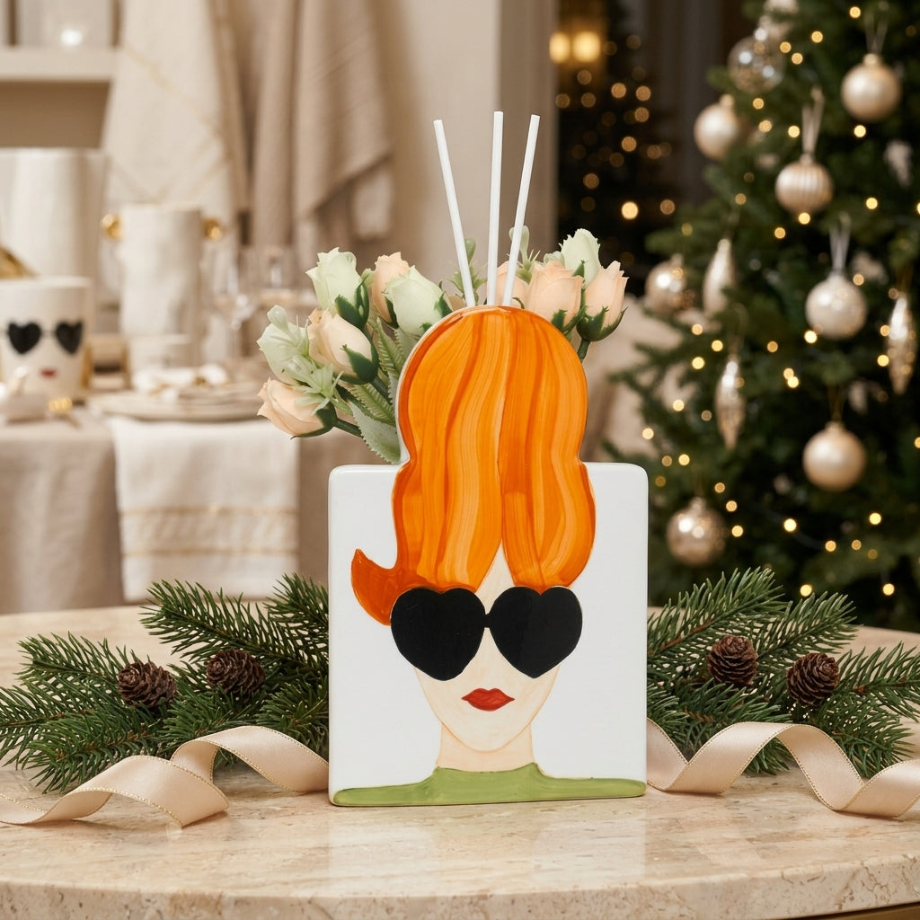 Ilary Queen Vaso Diffusore Fashion Woman Porcellana 12×18 cm
