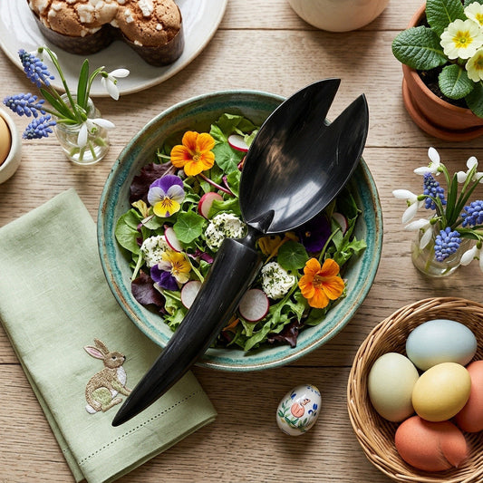 Daliana Cucchiaio Insalata Old Sheffield Nero Ambra 34 cm