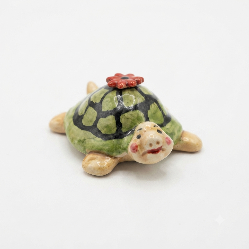 Arthesiana Tartaruga in Ceramica Fatta a Mano 11x6,5xH4 cm