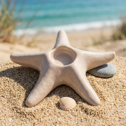 Dea Capodimonte – Porta Candele Stella Marina in Porcellana H21 cm