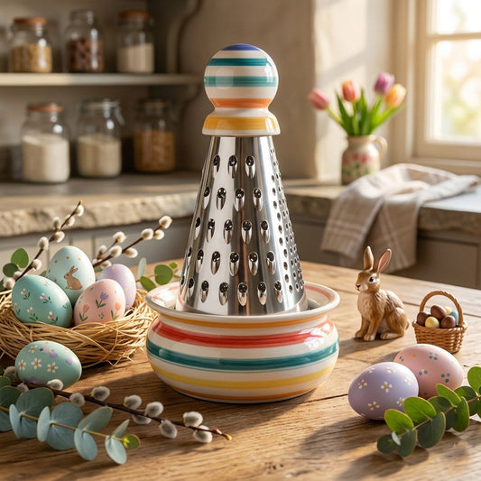 Cuorematto Grater Lines Painted Ceramic Steel Ø12xH19 cm 