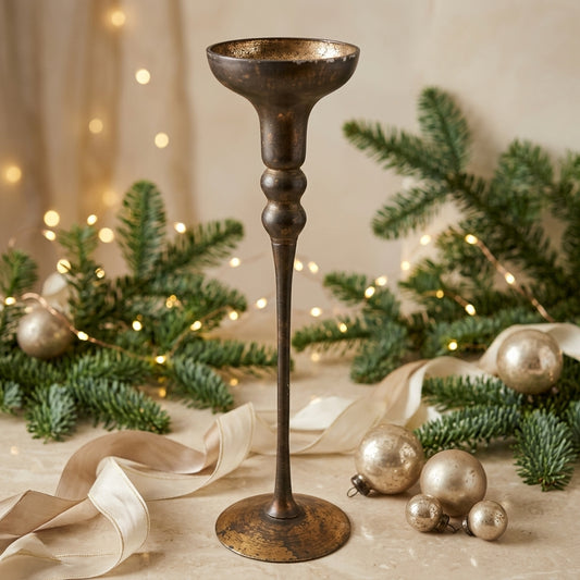 Cive Portacandela H 38 cm Bronzo