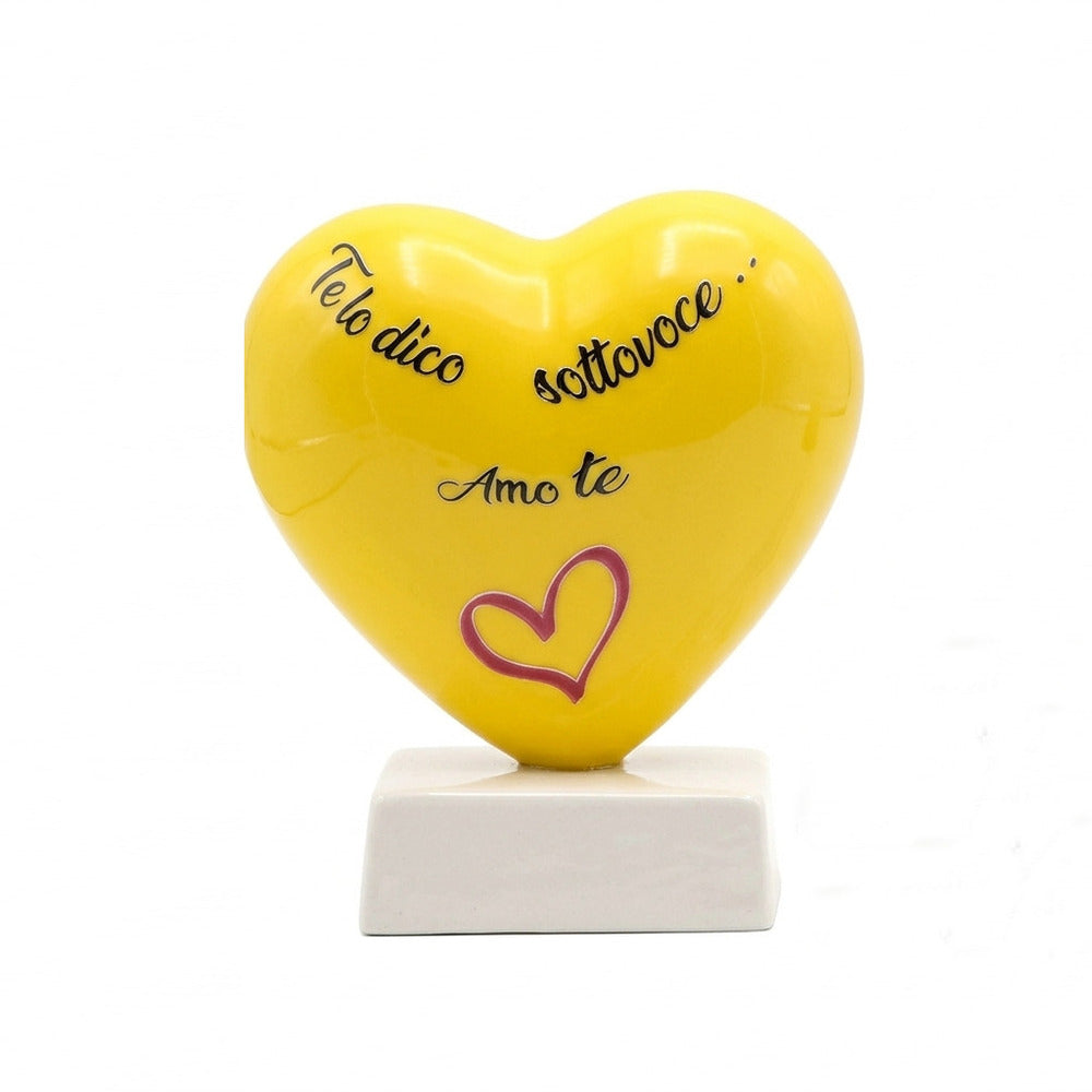 Twine of Earth Ceramic Heart on Base with Phrase 13 cm