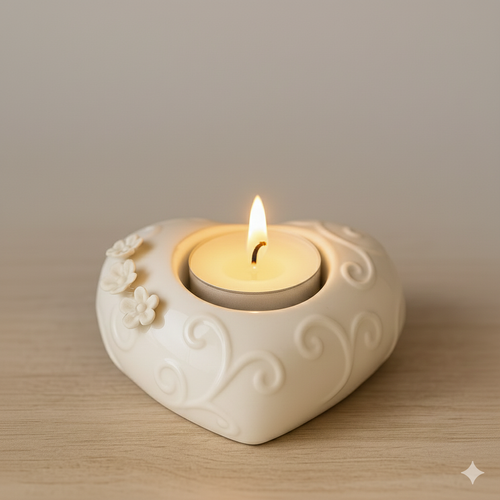 Arthesiana Porta Candela Cuore 10 cm Porcellana