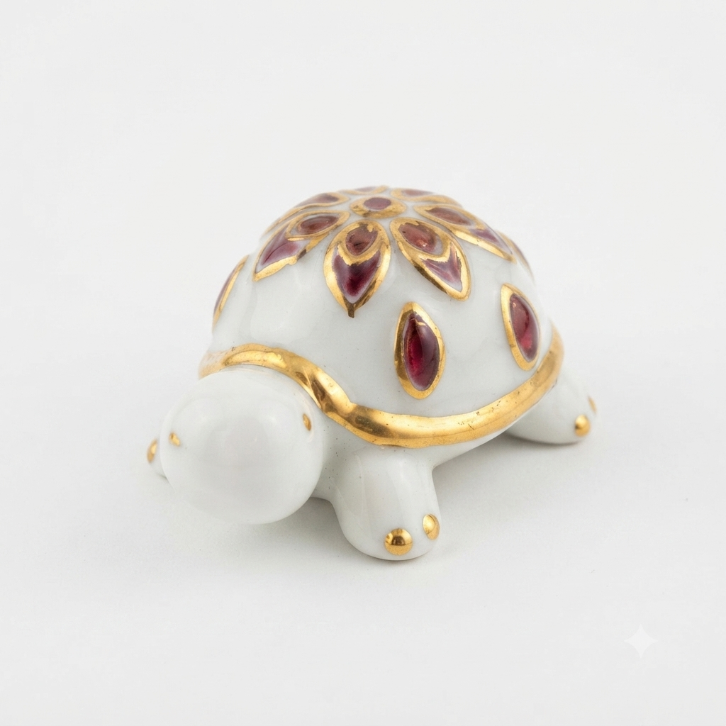 Gian Marco Venturi Tartaruga in Porcellana Capodimonte 9,5x6,5x6 cm