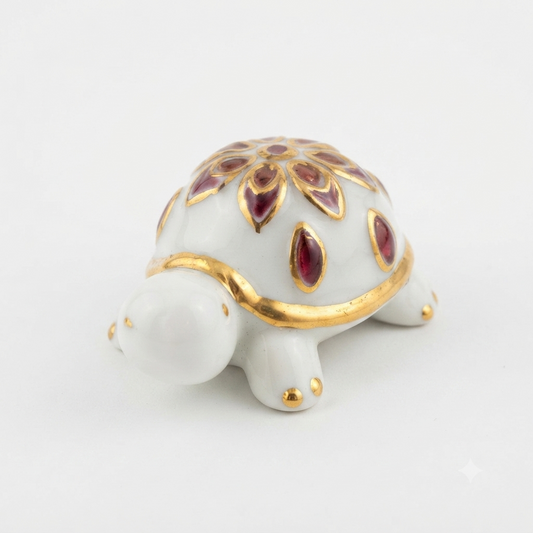 Gian Marco Venturi Tartaruga in Porcellana Capodimonte 9,5x6,5x6 cm