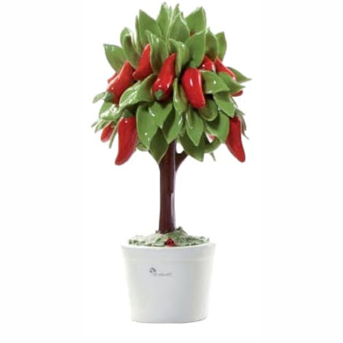 Gli Alberelli Albero Peperoncino varie Dimensioni in Porcellana di Capodimonte Made In Italy