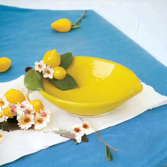 Gli Alberelli Ciotola Limone Decoro Positano 18x8 cm in Ceramica Made In Italy 0275