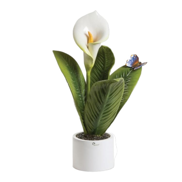 Gli Alberelli Piante Natura Grandi 40x60 cm Tulipani Elleboro Calla in Porcellana di Capodimonte Made In Italy