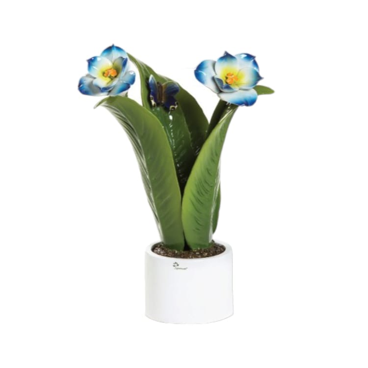 Gli Alberelli Piante Natura Grandi 40x60 cm Tulipani Elleboro Calla in Porcellana di Capodimonte Made In Italy