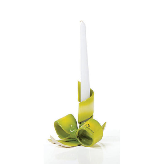 Gli Alberelli Porta Candele Fascia VERDE Ceramica colorate 0527 Cm. 14X14