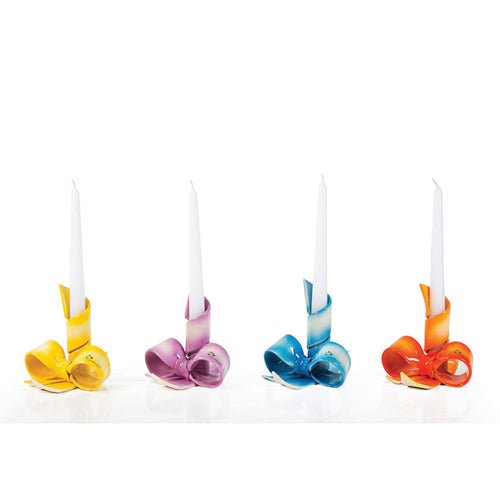 Gli Alberelli Porta Candela Sfera Nastri Colore Ceramica 14x14 cm