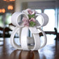 Gli Alberelli Sfera Bianca Decoro Rose 15cm Porta Candele Made Italy