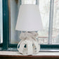Gli Alberelli Sfera Nastri Colore Lampada 64/48 cm Bianca
