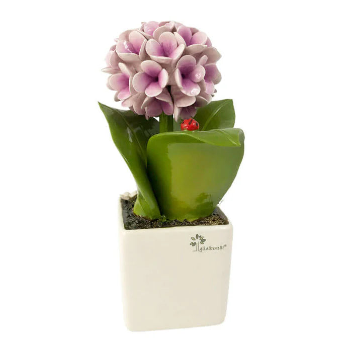 Gli Alberelli - Pianta Quadra Ortensia in Ceramica Dipinta a Mano H.25