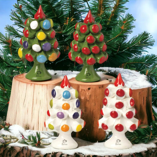 Gli Alberelli Albero Pigna Natura  natale 25 X 15cm Porcellana Capodimonte Made In Italy 