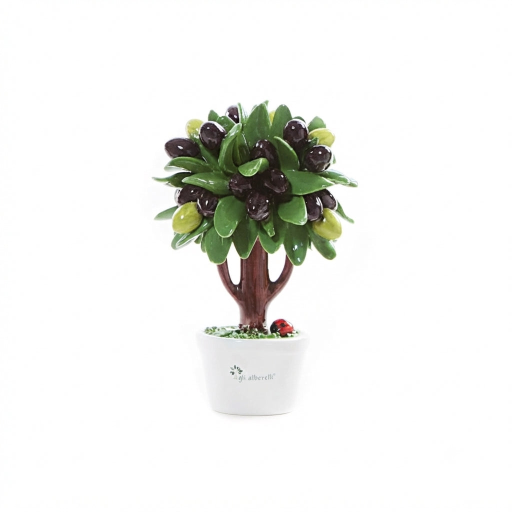 Gli Alberelli Albero Ulivo Ceramica Capodimonte 11x16 cm