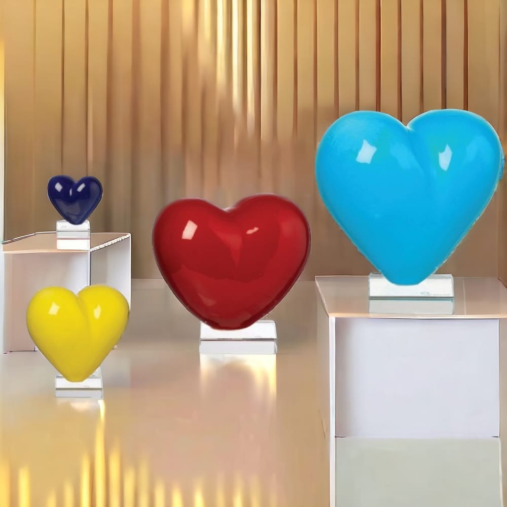 Gli Alberelli Collezione Cuore in Capodimonte con base in Plexy Made In Italy Varie misure e colori
