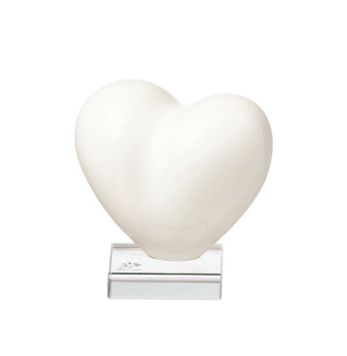 Gli Alberelli Cuore Capodimonte con Base 16cm Bianco