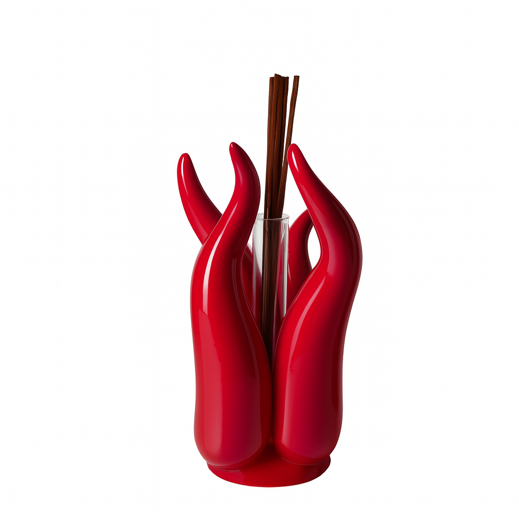 Gli Alberelli Diffusore Profumo Fiamma Portacandela in Ceramica di Capodimonte H18 cm