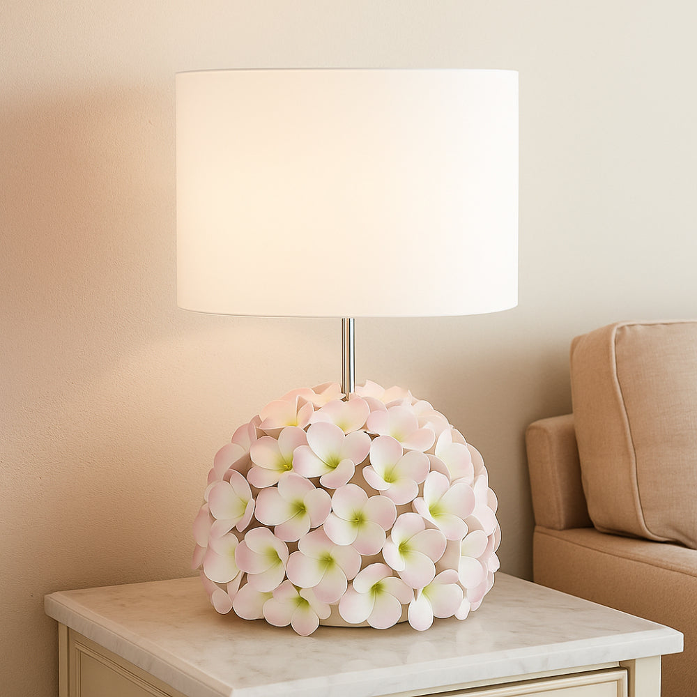 Gli Alberelli Lampada Ortensia Rosa Porcellana Capodimonte 40x67 cm