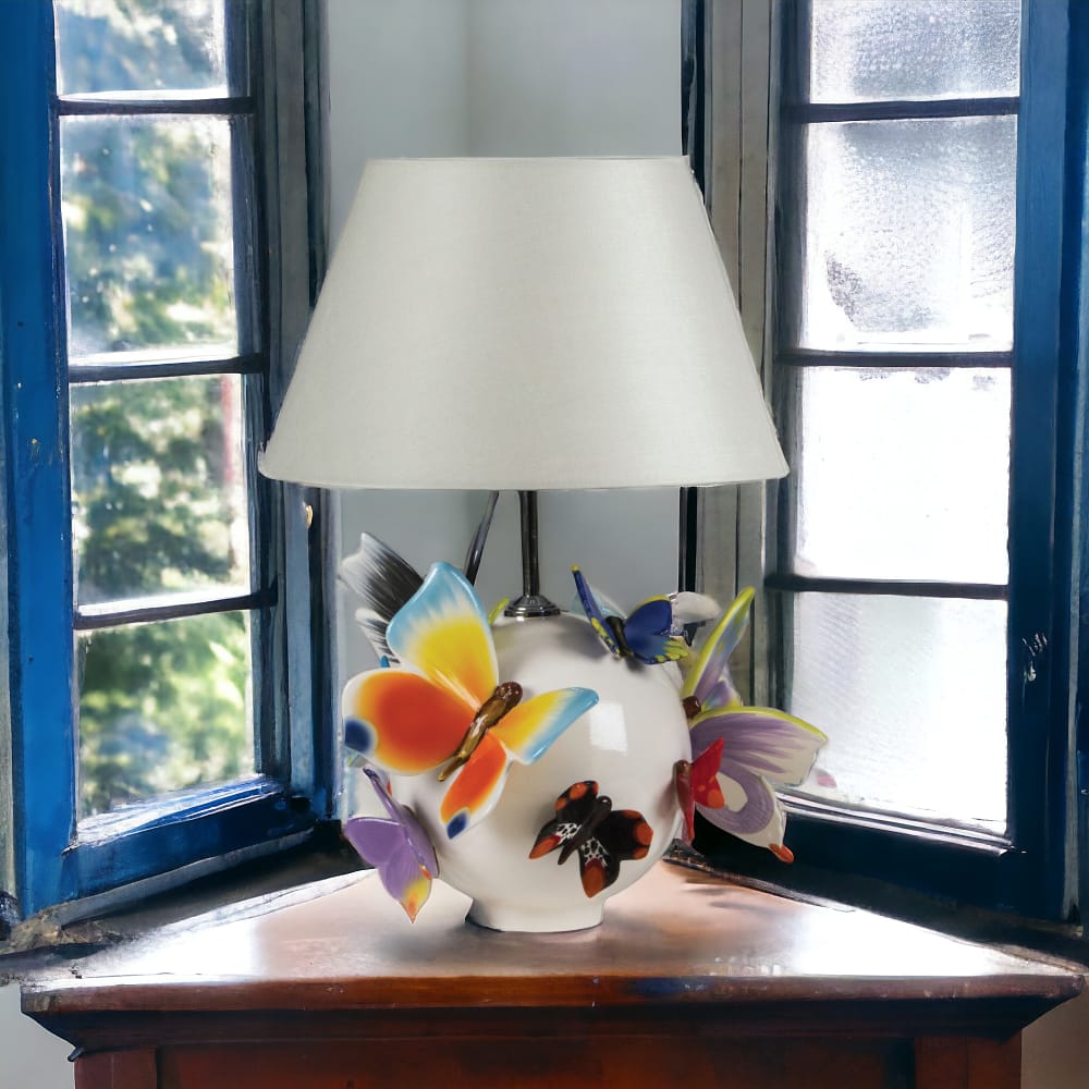 Gli Alberelli Lampada Uovo Farfalle con Paralume 57/70 Cm