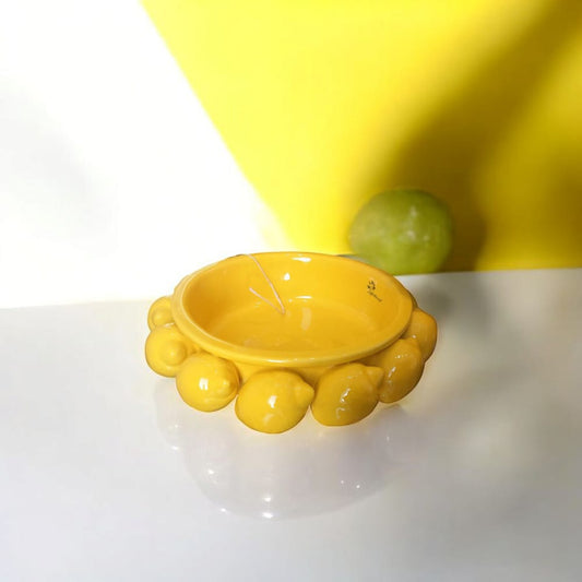 Gli Alberelli Piattino Svuotatasche Decoro Limoni in Capodimonte Ø23