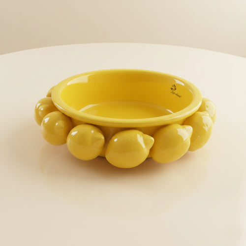Gli Alberelli Piattino Svuotatasche Limoni Ceramica Capodimonte Ø23 cm