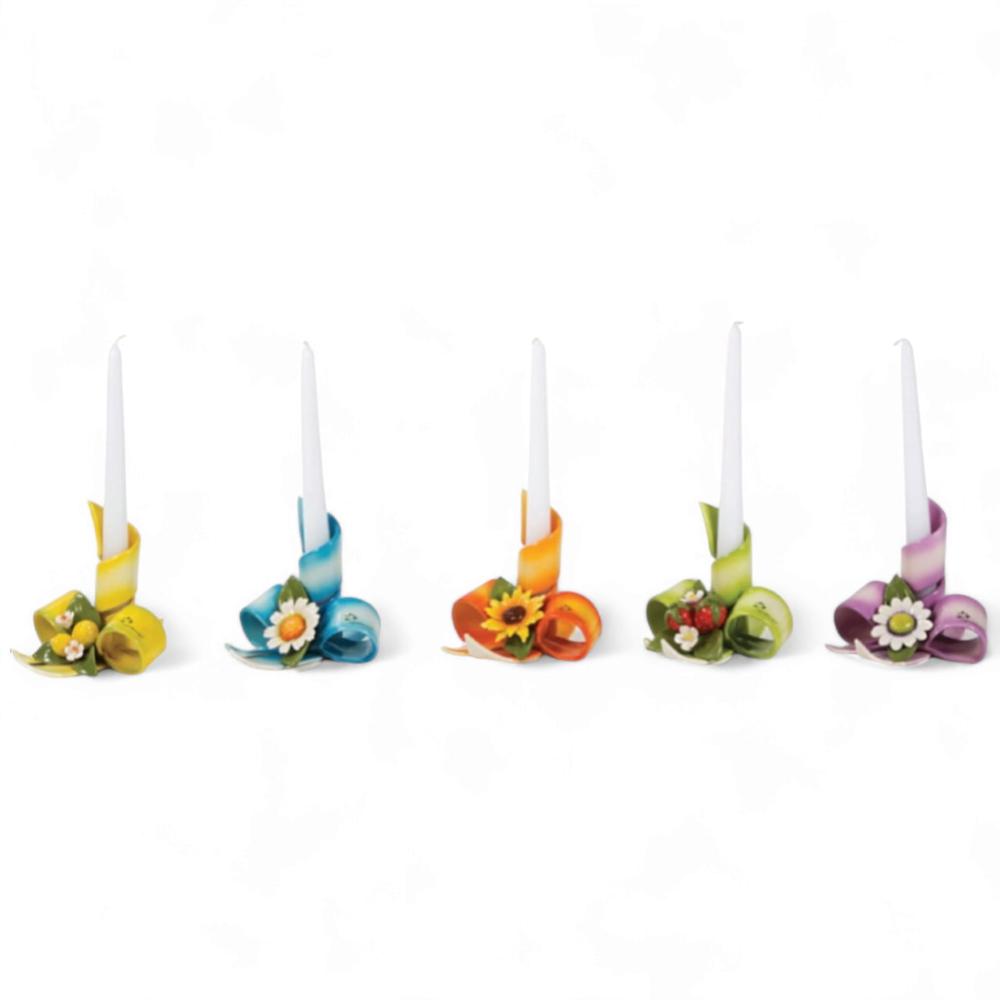 Gli Alberelli Porta Candele Fascia Ceramica colorate 0524 Frutti  Fiori Cm 14 14