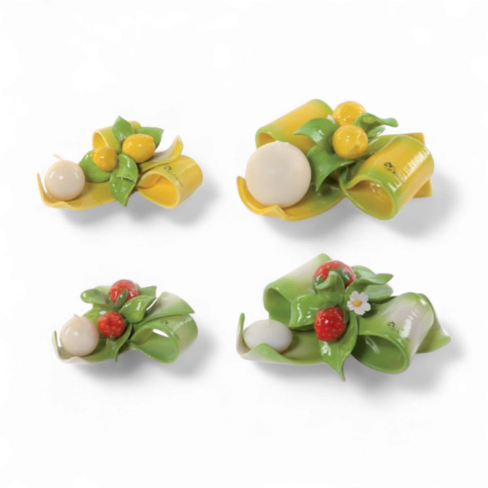 Gli Alberelli Porta Candele Fiocchi di Colore Limoni Fragole 11/17 cm
