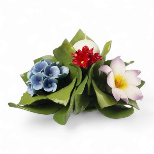 Gli Alberelli Porta Candele Ortensie Decoro Fiori Multi 0612F