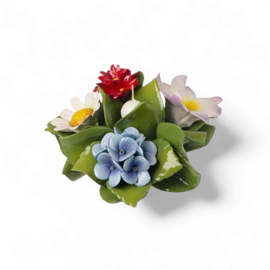 Gli Alberelli Porta Candele Ortensie Decoro Fiori Multi 0613F