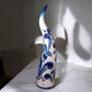 Gli Alberelli Porta Fortuna Corno in Ceramica Dipinta a Mano Decoro Blu H. 70 Cm