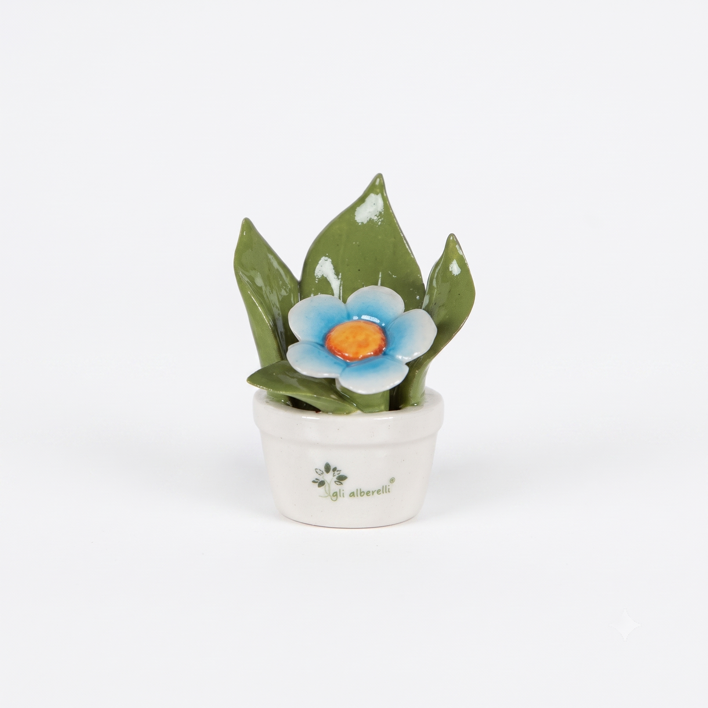 Gli Alberelli Profumina Fiore celeste Ceramica Capodimonte 8x10 cm