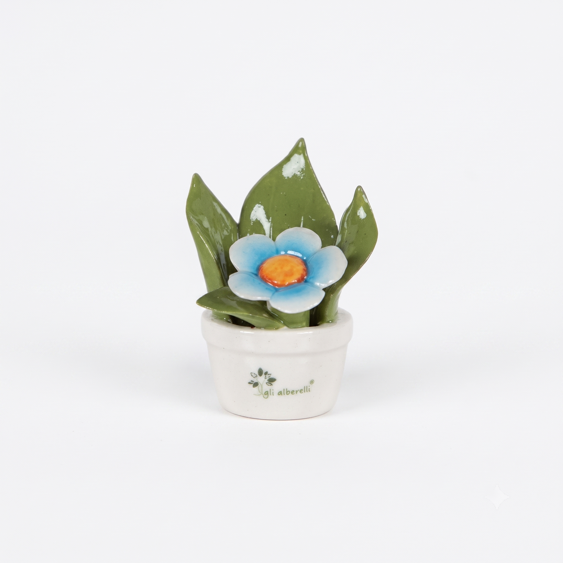 Gli Alberelli Profumina Fiore celeste Ceramica Capodimonte 8x10 cm