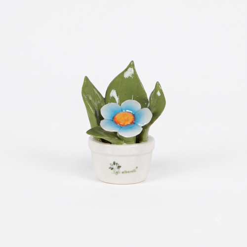 Gli Alberelli Profumina Fiore celeste Ceramica Capodimonte 8x10 cm
