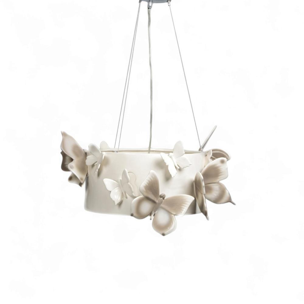 Gli Alberelli Sospensione Farfalle Lampadario Panna 0717P Cm. 58