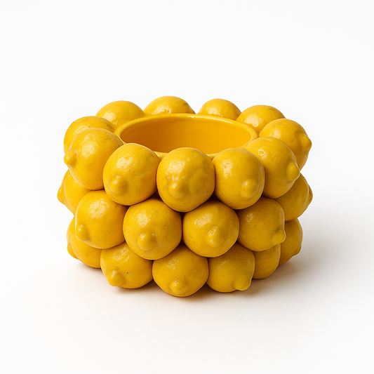 Gli Alberelli Cachepot Decoro Limoni in Ceramica di Capodimonte Ø32