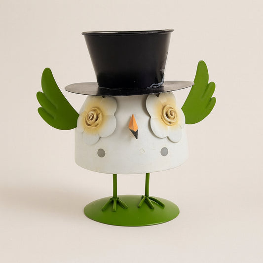 Gufo decorazione pasquale verde Cuorematto 17×16 cm – decorazione primaverile simpatica