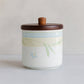 I.C.C. Biscottiera in Ceramica con Tappo in Legno Decoro Demetra 18×16 cm