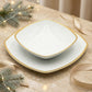 ICC Set Tavola Ceramica Filo Oro 12pz Piatti 27cm e 19cm