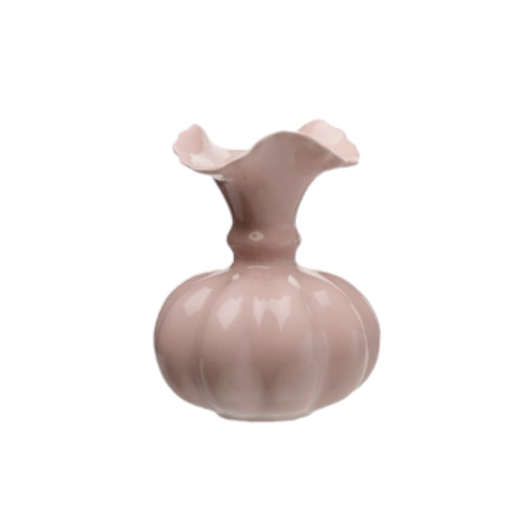 ILary Queen Vaso Smerlato Lucido in Porcellana Fine Ø 11 h 14 cm