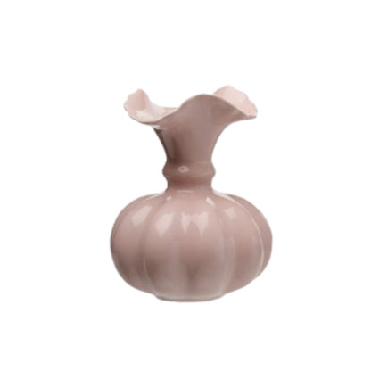 ILary Queen Vaso Smerlato Lucido in Porcellana Fine Ø 11 h 14 cm