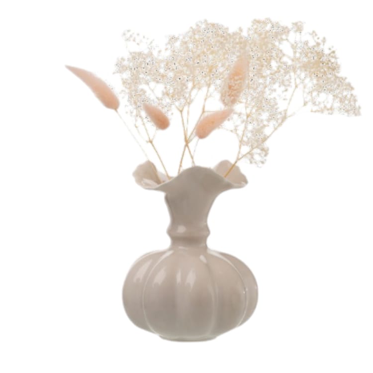 ILary Queen Vaso Smerlato Lucido in Porcellana Fine Ø 11 h 14 cm