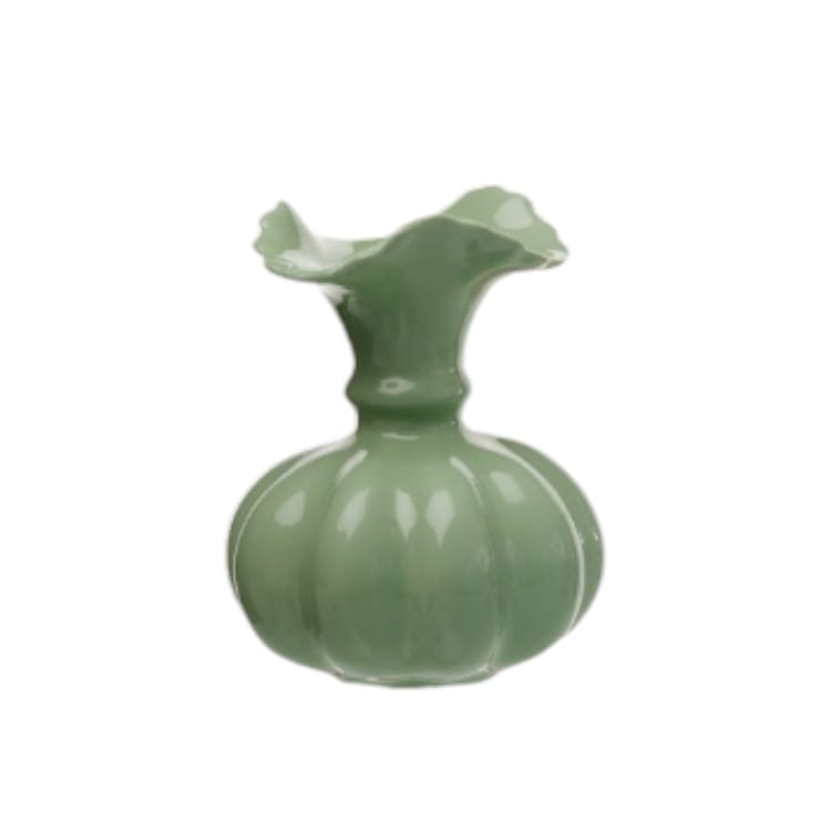 ILary Queen Vaso Smerlato Lucido in Porcellana Fine Ø 11 h 14 cm
