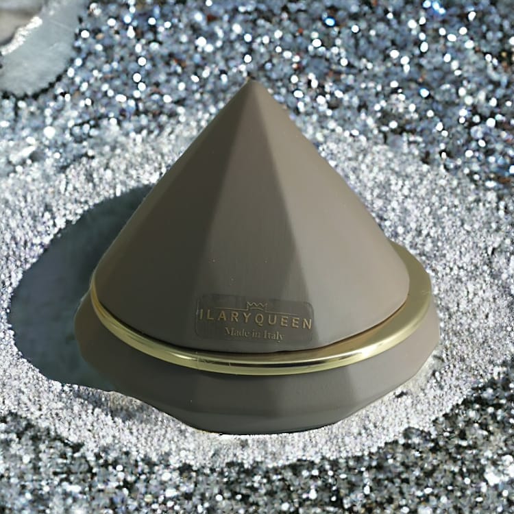 Ilary Queen Diamante Vetro Opaco con Ghiera Oro Porta Candela 10Cm