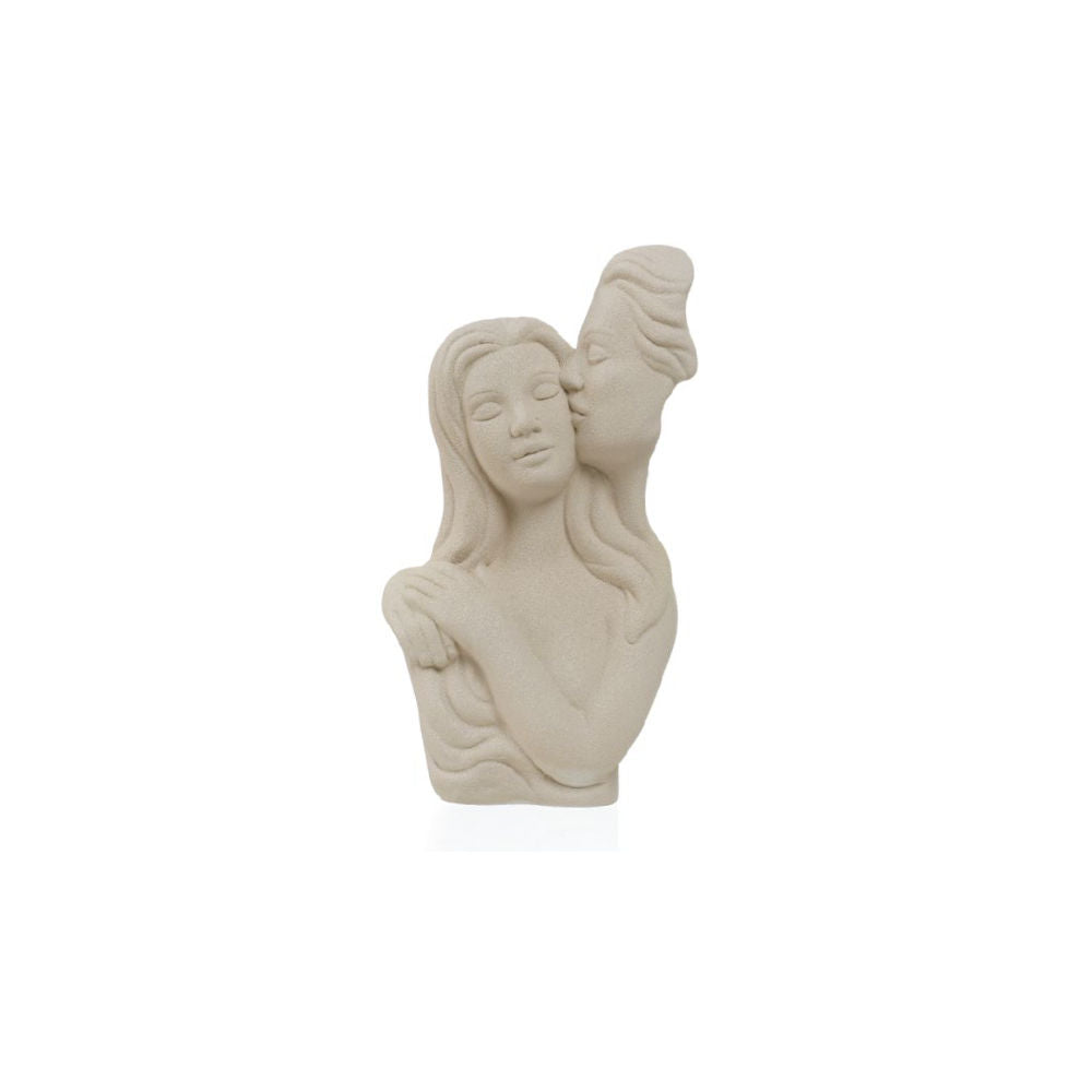 Ilary Queen Statua Abbraccio Coppia in Gres Tortora 10 x 18 Cm