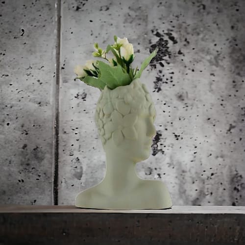 Ilary Queen Vaso Profilo Floreale in Gres colorato 14x17 Cm