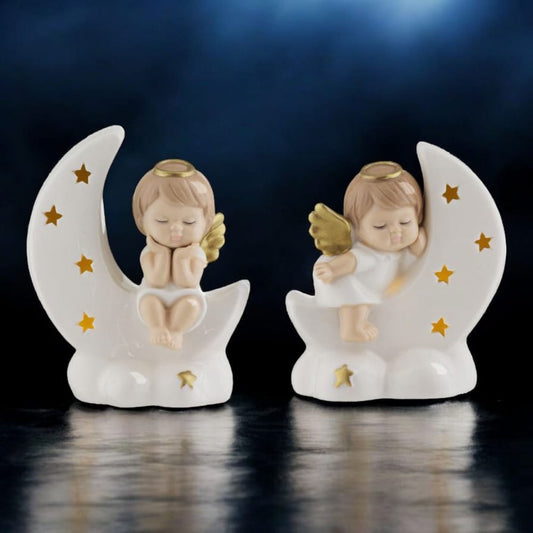 Ilary Queen Angelo Bimbo/Bimba su Luna LED  Porcellana