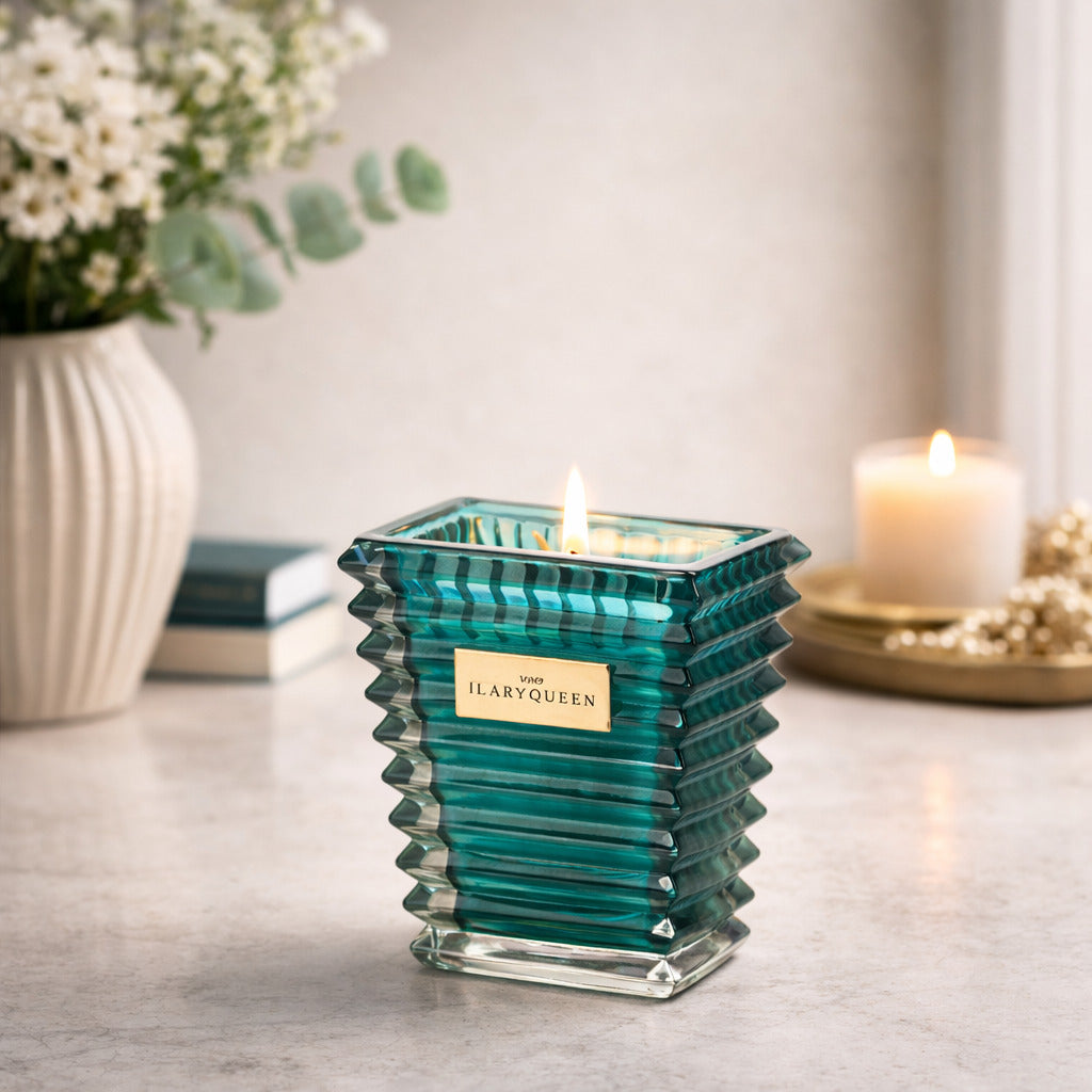 Ilary Queen Candela Vetro Verde Taormina Design 10x8 cm